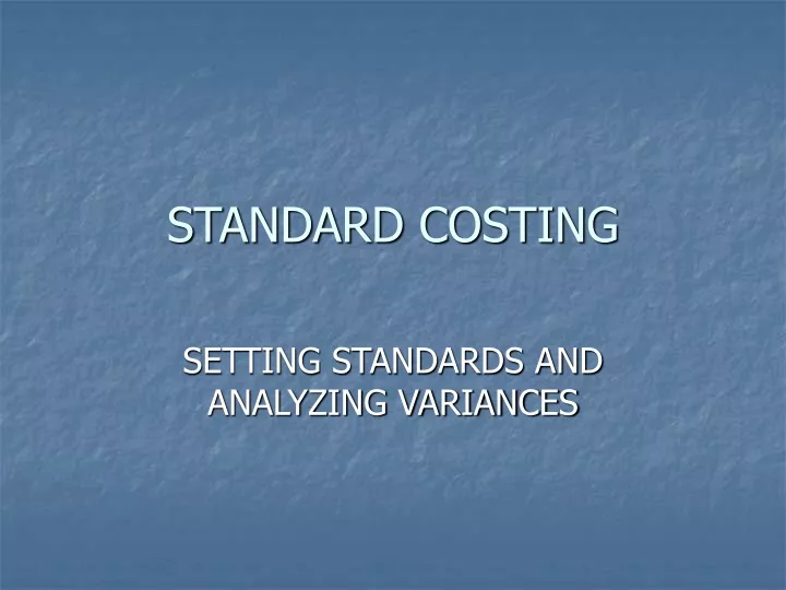 standard costing