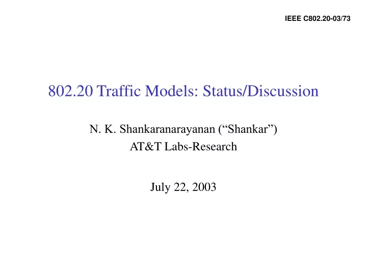 802 20 traffic models status discussion