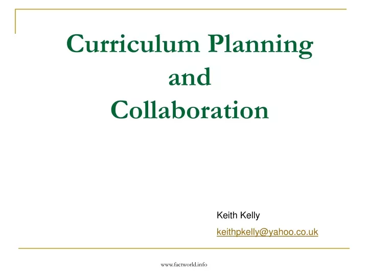 curriculum planning and collaboration