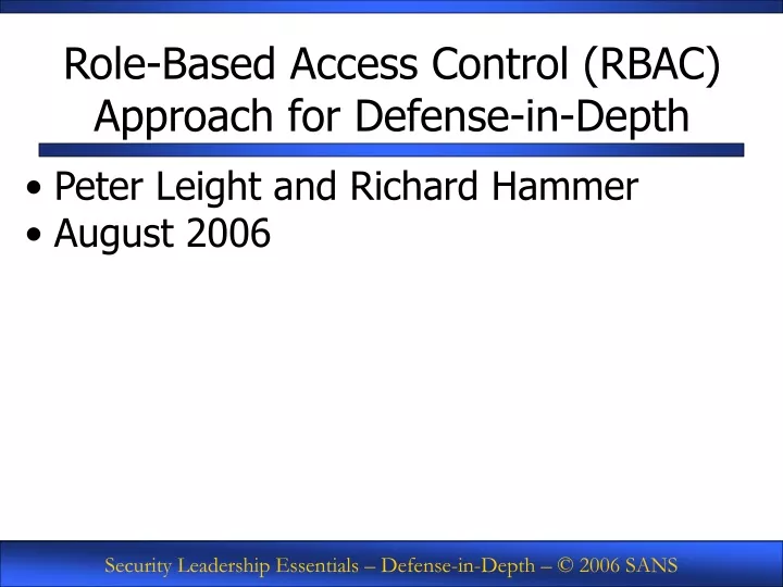 role based access control rbac approach for defense in depth