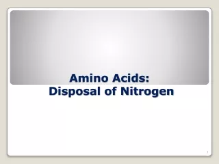 Amino Acids:  Disposal of Nitrogen