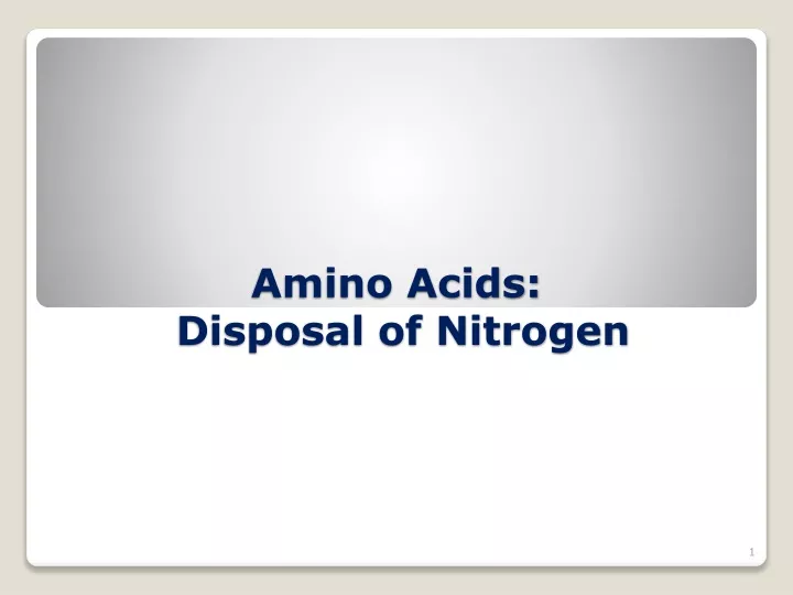 amino acids disposal of nitrogen