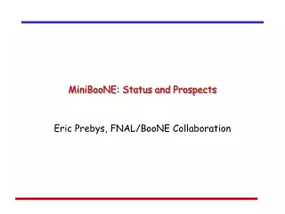 MiniBooNE: Status and Prospects
