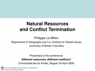 Natural Resources and Conflict Termination