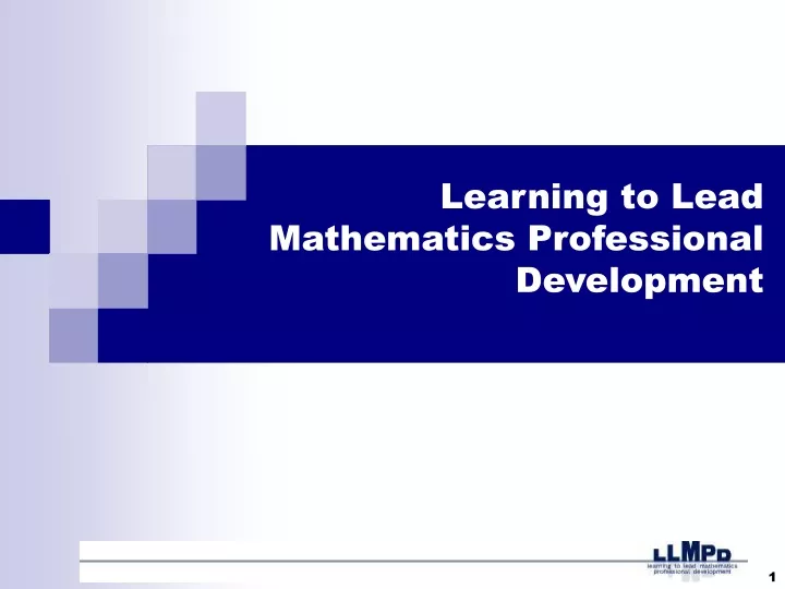 learning to lead mathematics professional