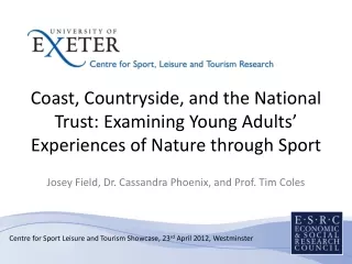 Centre for Sport Leisure and Tourism Showcase, 23 rd  April 2012, Westminster