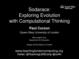 Sodarace: Exploring Evolution  with Computational Thinking