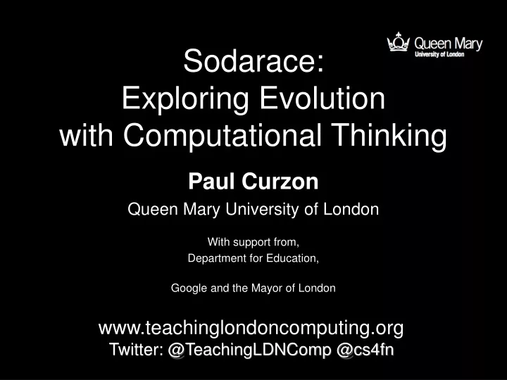 sodarace exploring evolution with computational thinking