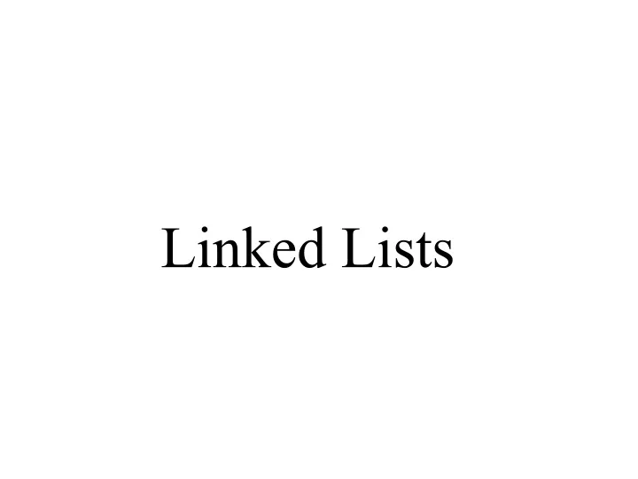 linked lists