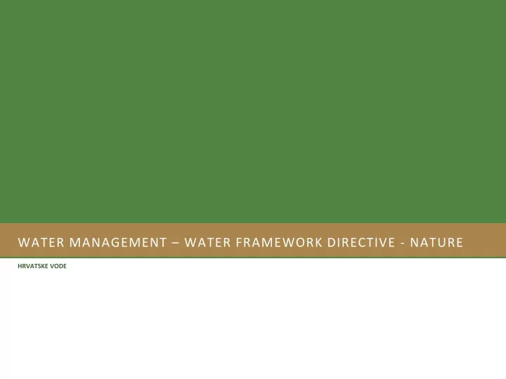 water management water framework directive nature