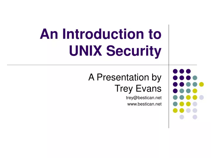 an introduction to unix security