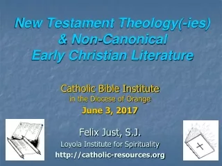 New Testament Theology(- ies )  &amp; Non-Canonical  Early Christian Literature