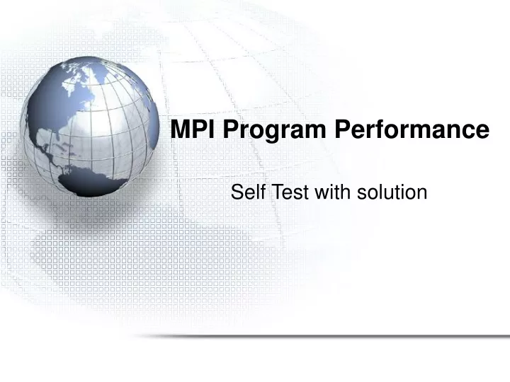 mpi program performance