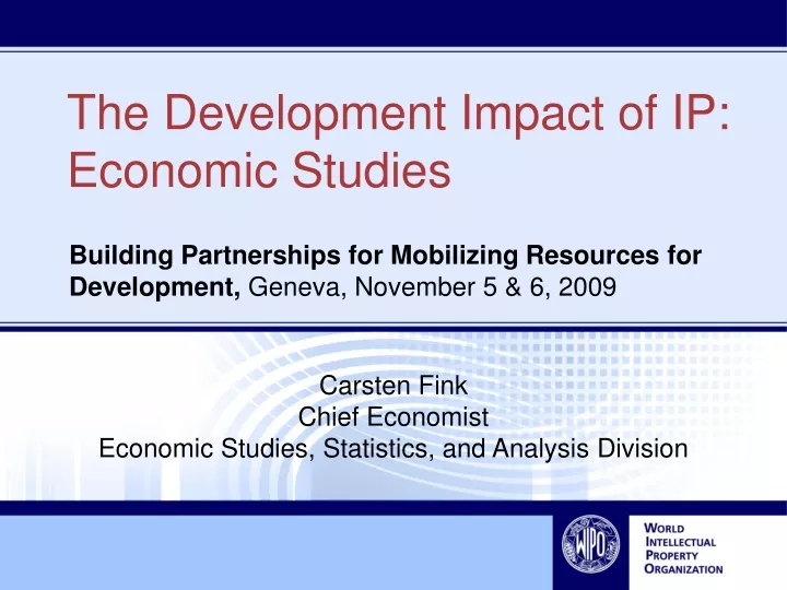 the development impact of ip economic studies