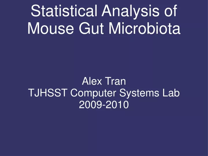 statistical analysis of mouse gut microbiota