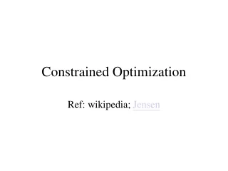 Constrained Optimization