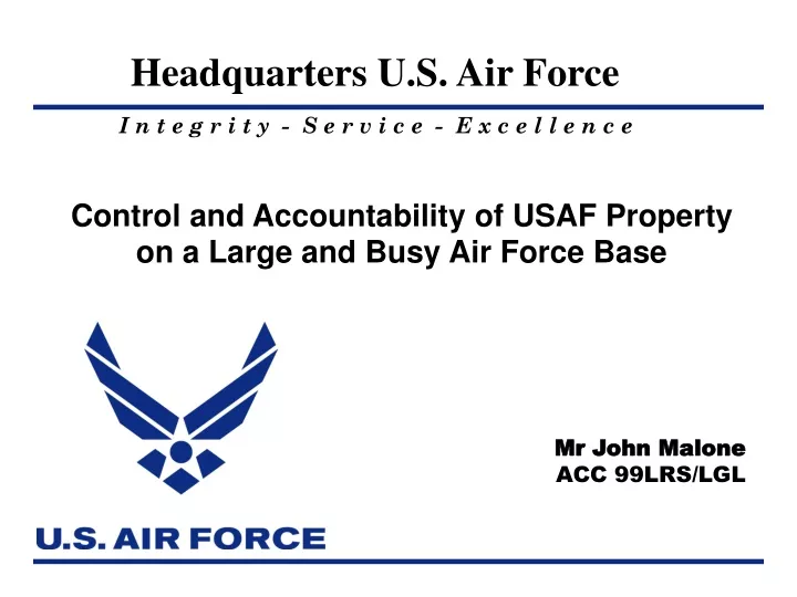 control and accountability of usaf property