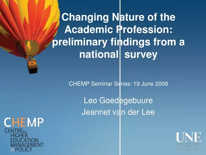 changing nature of the academic profession preliminary findings from a national survey