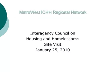 MetroWest ICHH Regional Network