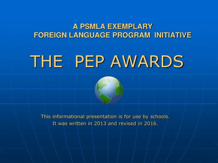 a psmla exemplary foreign language program initiative