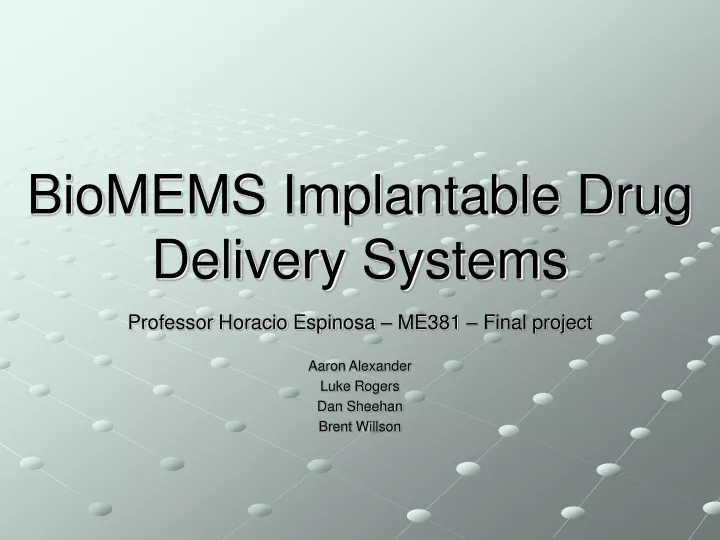 biomems implantable drug delivery systems