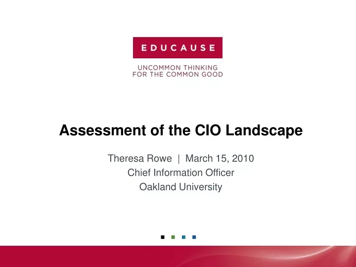 assessment of the cio landscape