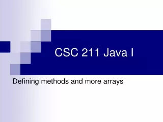 CSC 211 Java I
