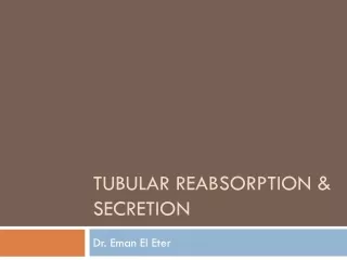 Tubular  reabsorption  &amp; Secretion