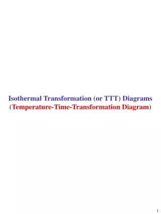 Isothermal Transformation (or TTT) Diagrams ( Temperature-Time-Transformation Diagram )