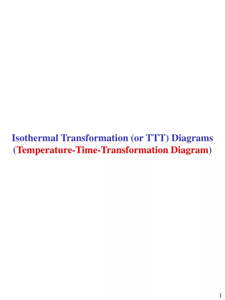 isothermal transformation or ttt diagrams