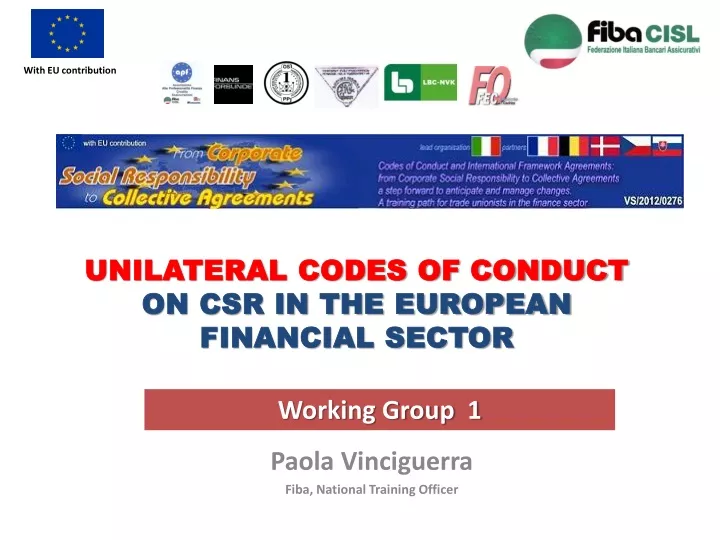 unilateral codes of conduct on csr in the european financial sector