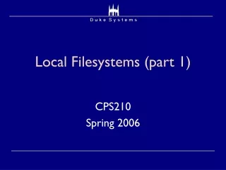 Local Filesystems (part 1)