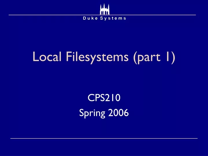 local filesystems part 1