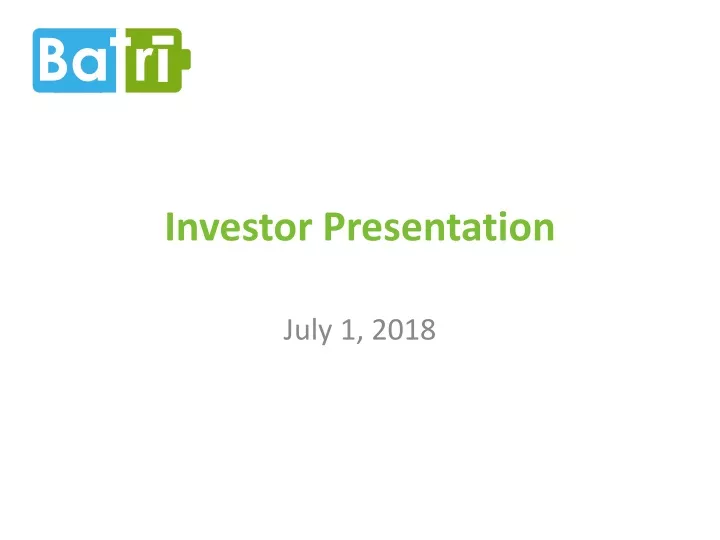 investor presentation