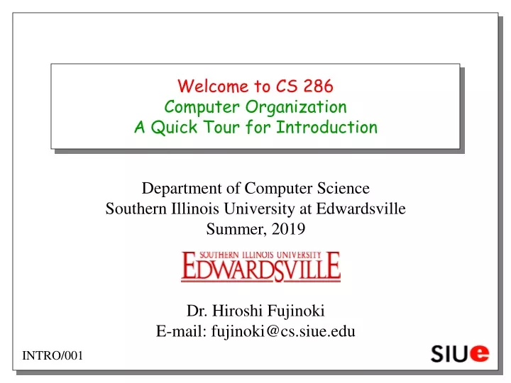 welcome to cs 286 computer organization a quick