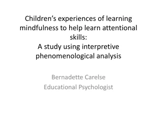 Bernadette Carelse Educational Psychologist