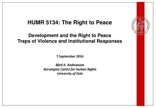 HUMR 5134: The Right to Peace Development and the Right to Peace