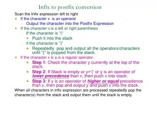Infix to postfix conversion