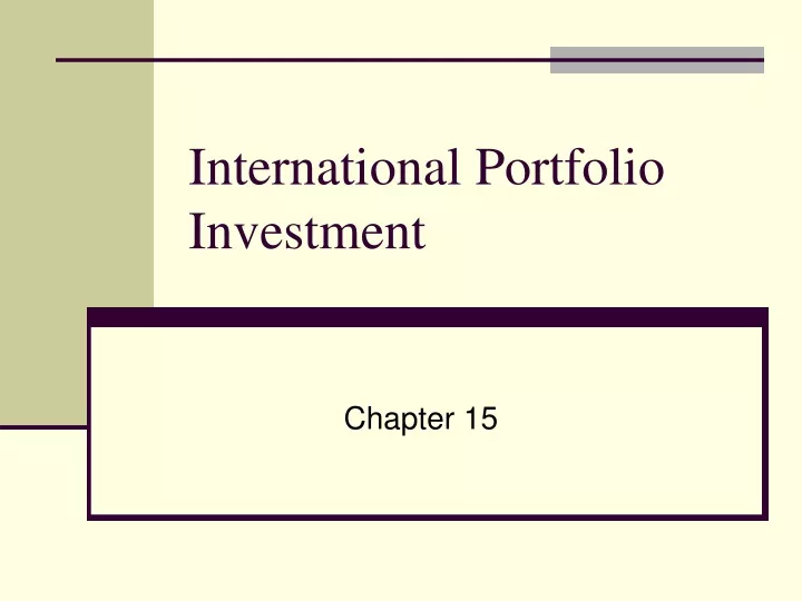 international portfolio investment