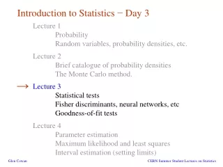 Introduction to Statistics  −  Day 3