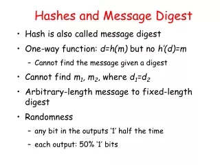 Hashes and Message Digest
