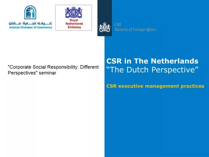 csr in the netherlands the dutch perspective csr executive management practices