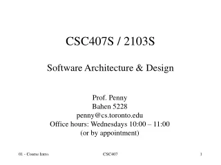 CSC407S / 2103S