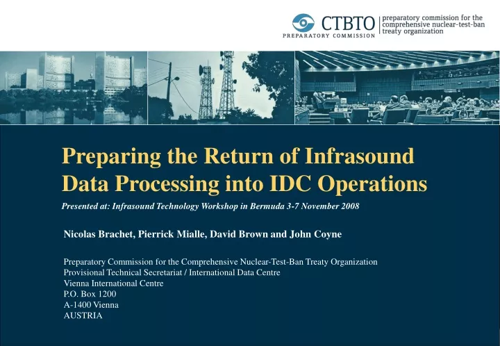 preparing the return of infrasound data