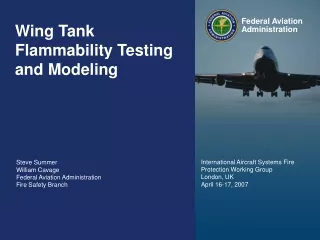 Wing Tank Flammability Testing and Modeling