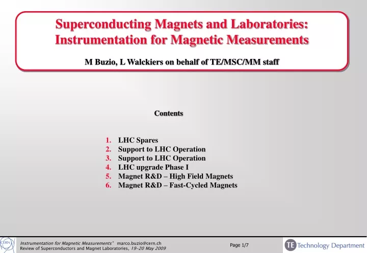 superconducting magnets and laboratories