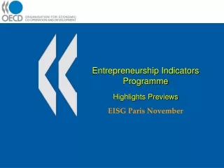 Entrepreneurship Indicators Programme Highlights Previews EISG Paris November