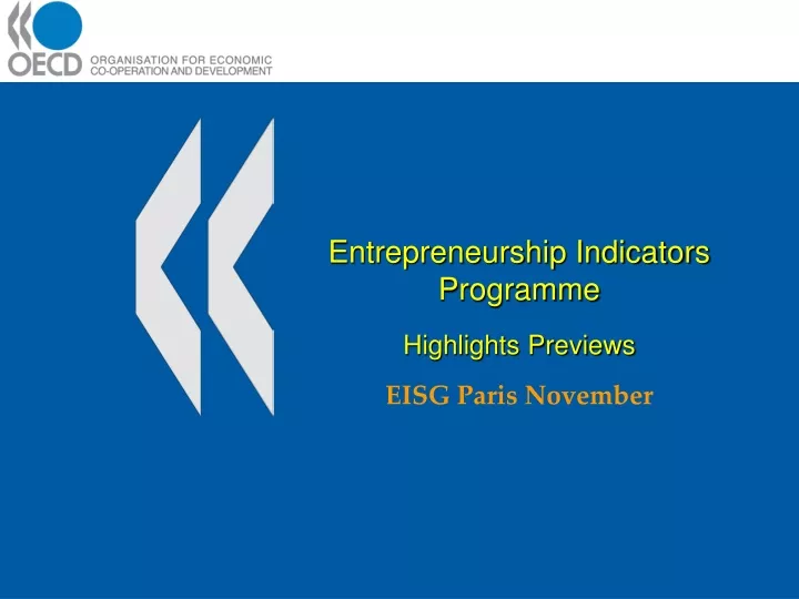 entrepreneurship indicators programme highlights previews eisg paris november