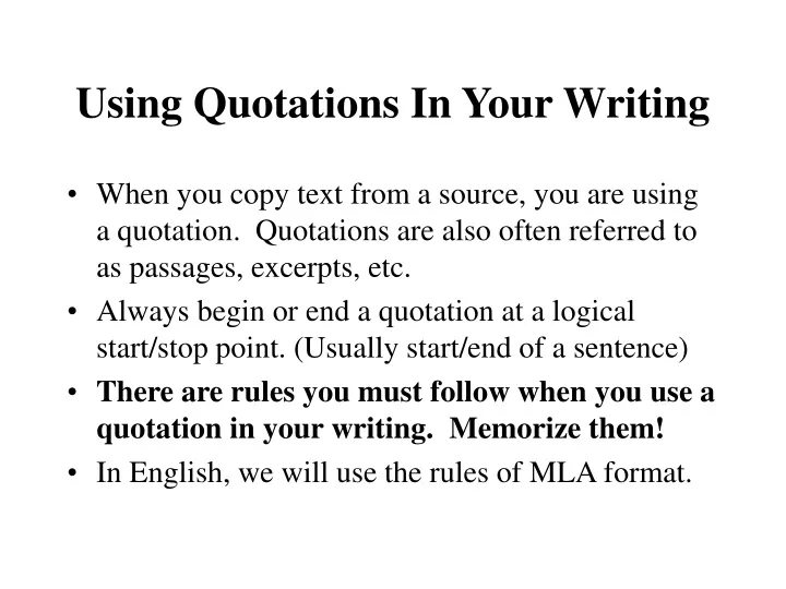 using quotations in your writing