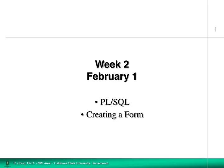 week 2 february 1